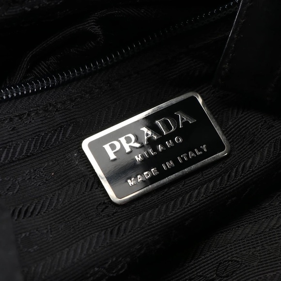 Prada Front Pocket Drawstring Backpack in Black Tessuto with Leather Trim - Picture 9 of 9